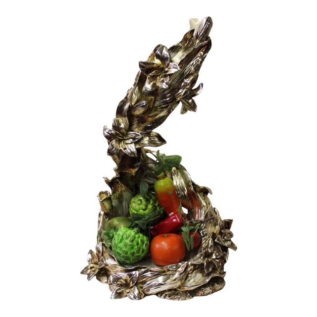 Light Gold Silver Color Fruits Display Floral Design Fiber Glass Plate Tray For Sale