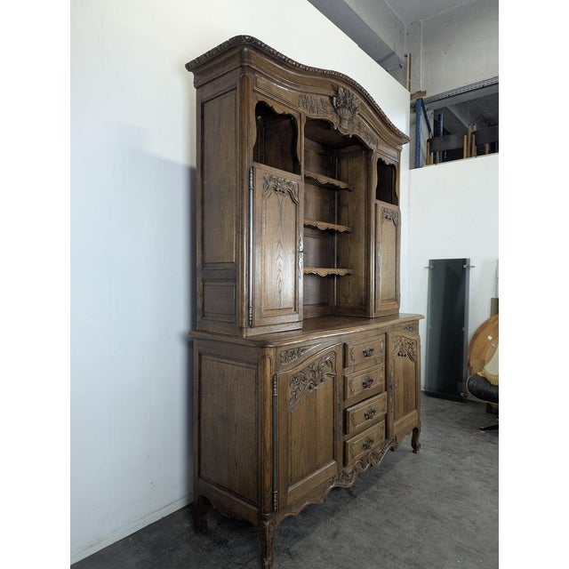 Rustic Neo-Rustic Carved Norman Bookcase For Sale - Image 3 of 10