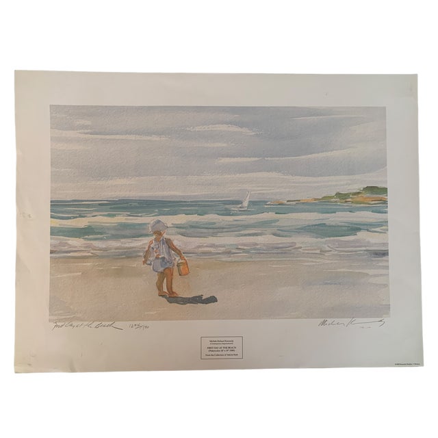 1980s Michelle Kennedy "First Day at the Beach" Signed Numbered Print For Sale - Image 10 of 10