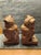 Charming pair of old Chalkware gold finished owl bookends .
