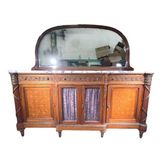 Antique Mahogany and Gilt Bronze Breakfast Credenza, 1900 For Sale