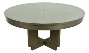 Christian Liaigre Style Modern Oak Pedestal Extension Dining Table