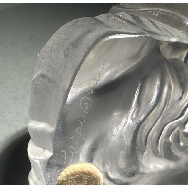 Lalique Vintage Lalique France Frosted Crystal Yorkshire Terrier Dog Figurine For Sale - Image 4 of 8
