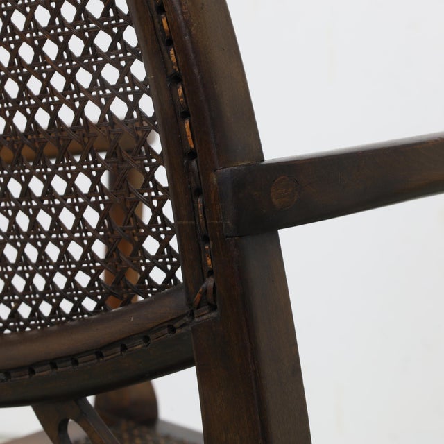 English Classic Armchair in Oak and Rattan from G.B. Ltd, 1930s For Sale - Image 13 of 14