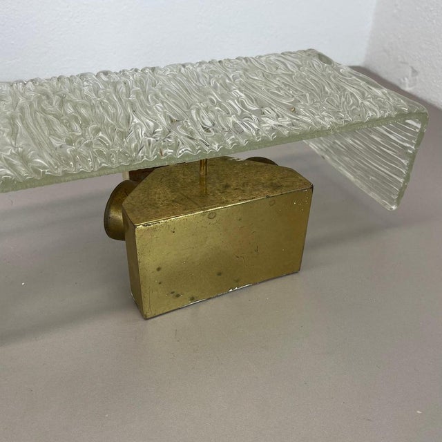 Large Vintage Hollywood Regency Ice Glass Wall Light by J.T. Kalmar, 1950s For Sale - Image 13 of 18