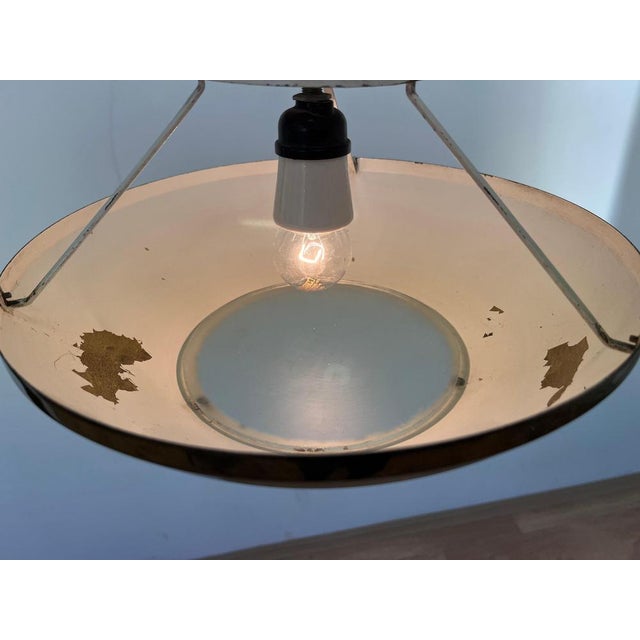 Metal Small Brass UFO Pendant, Czechoslovakia, 1940s For Sale - Image 7 of 8