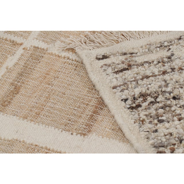 Textile Rug & Kilim’s Abstract Flatweave with Cream and Beige Geometric Patterns - 9x12 For Sale - Image 7 of 7