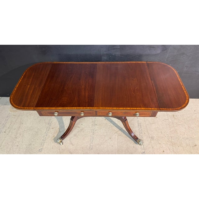 Wood Georgian Inlaid Mahogany Sofa Table, 1820 For Sale - Image 7 of 18
