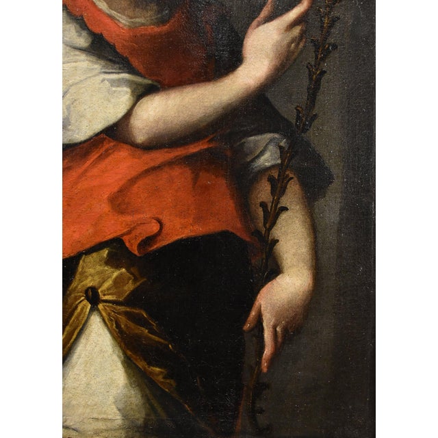 Tuscan School Artist, Angel of the Annunciation, 17th Century, Oil on Canvas For Sale - Image 10 of 15