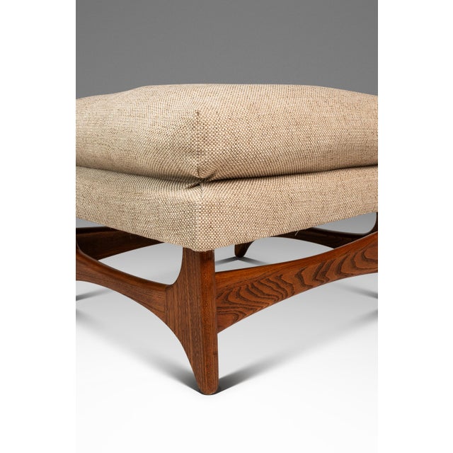 Set of Two (2) Restored Mid-Century Modern Ottomans / Footstools in Oak in the Manner of Adrian Pearsall, Usa, C. 1960s For Sale - Image 12 of 18