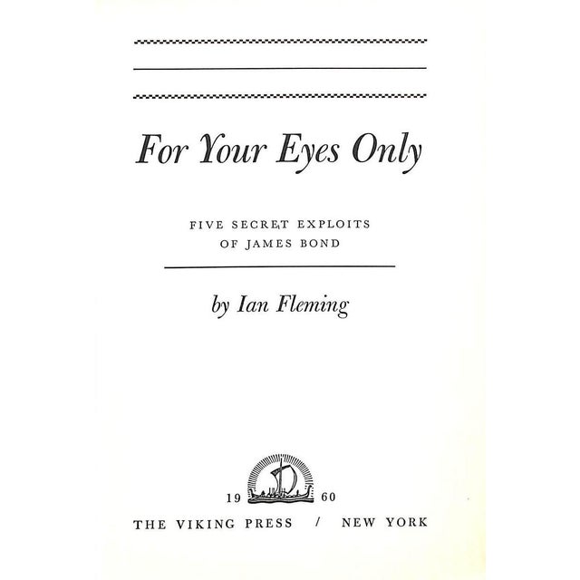 Traditional "For Your Eyes Only" Book 1960 Fleming, Ian For Sale - Image 3 of 9
