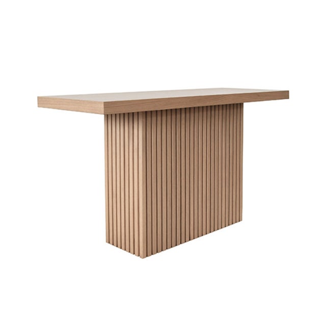 New special order item. Not vintage. The Vanna console table boasts a classic slatted design at its base, providing an...