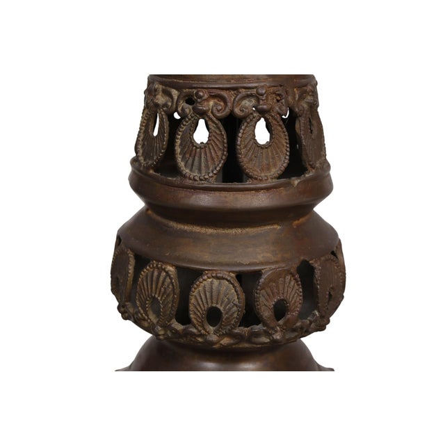 Metal Large Bronze Meiji Period Table Lamp For Sale - Image 7 of 9