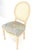 Wood Oval Back Silk Upholstery Cane Back White Wash Finish French Side Chair CLEAN For Sale - Image 7 of 9