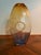 Vintage Hand-Blown Amber Ombré Bubble Glass Open Center Sculptural Vase For Sale In San Diego - Image 6 of 7