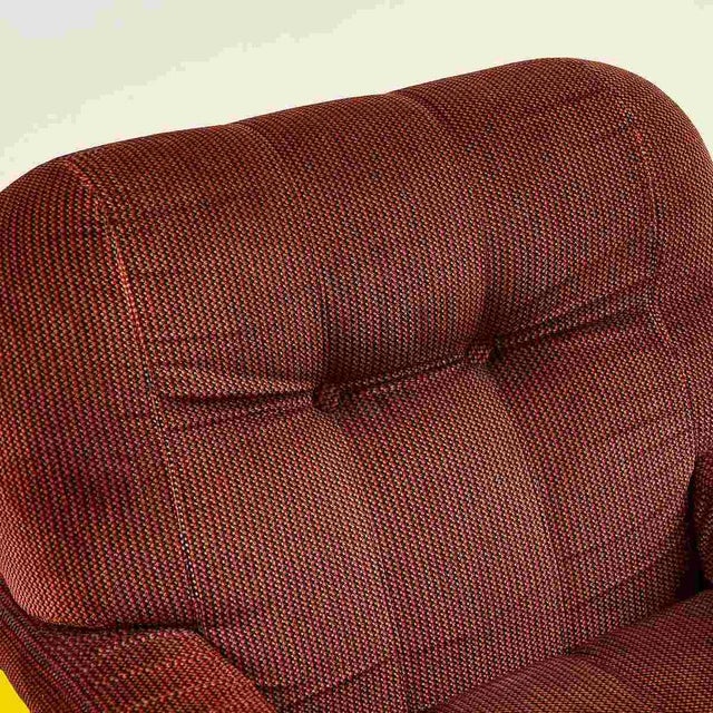 Vintage Chair in Burgundy Fabric For Sale - Image 3 of 7