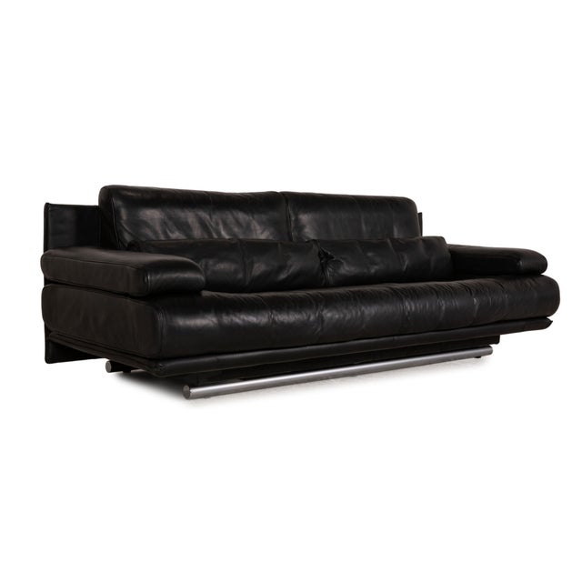 Black Black 6500 Leather Three-Seater Couch with Function by Rolf Benz For Sale - Image 8 of 12
