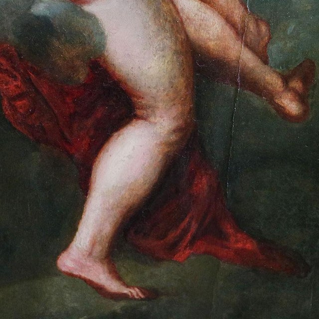 Rubensian Painter of the Genoese School, The Three Graces, 1700s, Oil on Board, Framed For Sale - Image 9 of 12