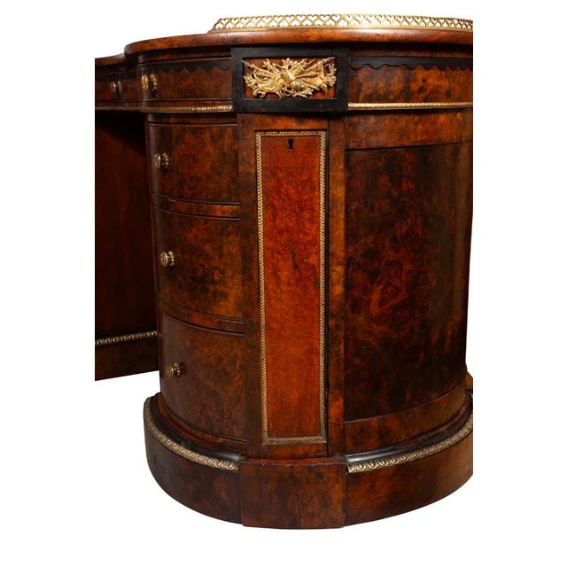 Victorian Burl Walnut Kidney Shape Desk by Gillow For Sale - Image 12 of 12