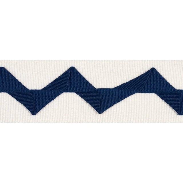 Not Yet Made - Made To Order Sample - Schumacher Lazare Applique Tape in Navy on Ivory For Sale - Image 5 of 5