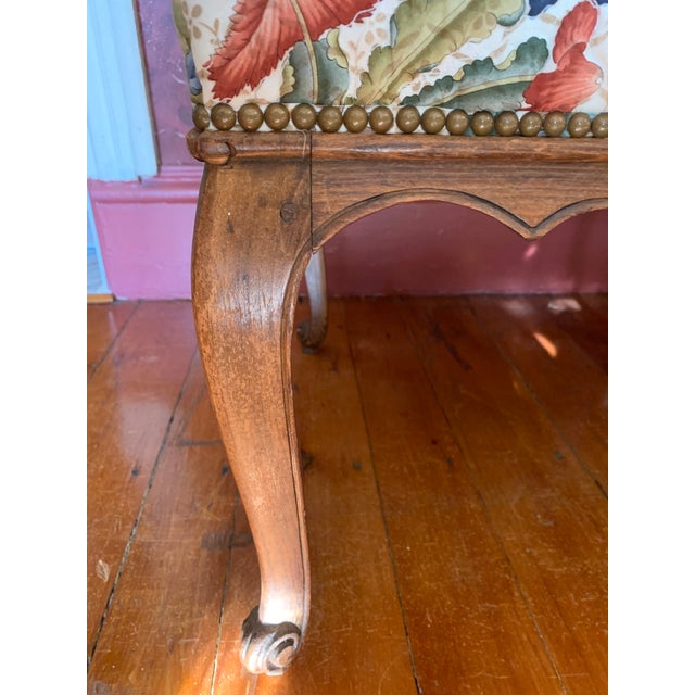Antique Designer Fabric Upholstered Side Chairs - a Pair For Sale - Image 10 of 12