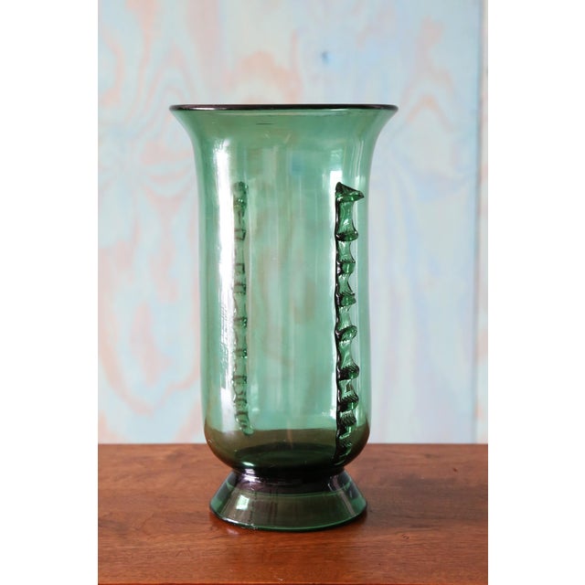 A circa 1960 light green Empoli (attributed) Italian Vase. Great presence and size. Would work well on a dresser in a...