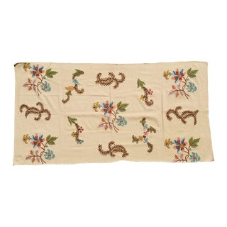Vintage Crewel Stitch Embroidery Sample - For Sale
