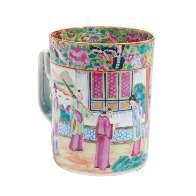 Chinese Mandarin Palette Tankard / Mug in Polychrome Enamels, C. 1815 For Sale In Chicago - Image 6 of 10