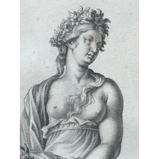 Late 18th Century Antique Italian Engraving "The Spring" 1702 Roman Statues For Sale - Image 5 of 8