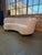 Mid 20th Century Swedish Curved Sofa in New Ivory Curly Upholstery For Sale - Image 4 of 8