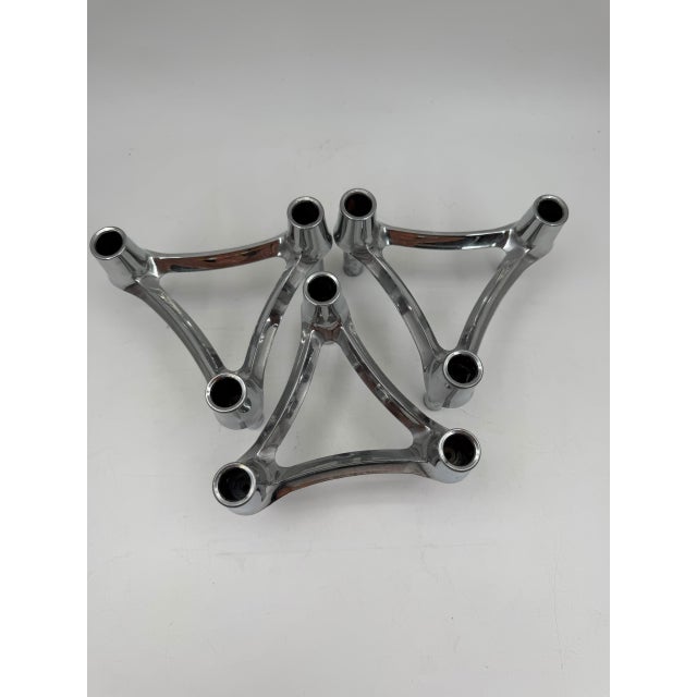 Mid-Century Modern Candleholders in Metal from Stoff Nagel, 1950s, Set of 3 For Sale - Image 13 of 14