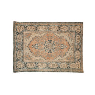 Vintage Distressed Tabriz Rug - 4'6" x 6' For Sale