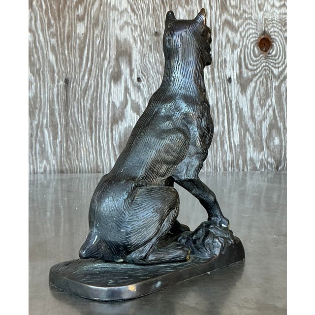 Vintage Boho Patinated Metal Dog For Sale - Image 10 of 11