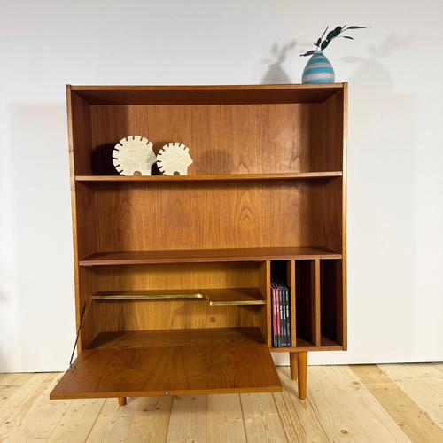 Vintage Bookcase in Teak with Drop-Down Doo, 1960s For Sale - Image 3 of 9