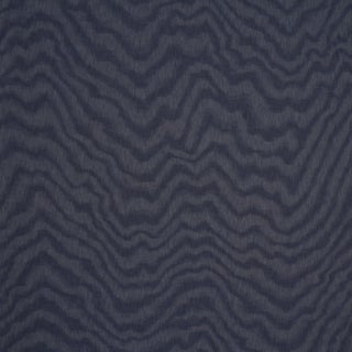Schumacher Denim Moiré Fabric In Denim For Sale