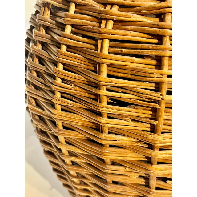 Antique Large Size French Provincial Wicker and Glass Demijohn For Sale - Image 12 of 14