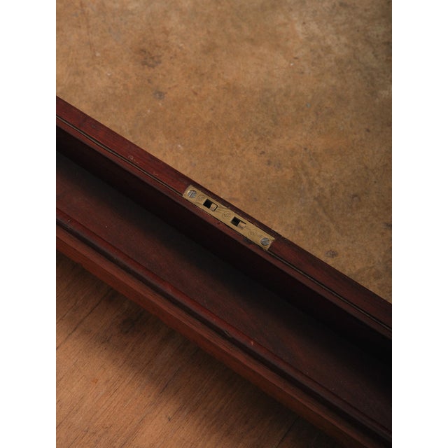 Textile Vintage Mahogany Document Box Dispatch Box With Brass Name Plate Green Felt Interior Storage Box For Sale - Image 7 of 11