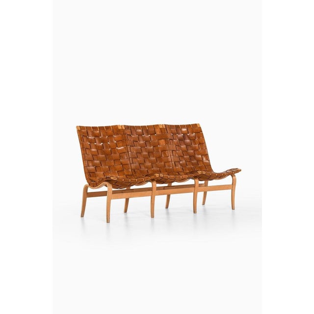 Sofa in Laminated Birch and Original Leather by Bruno Mathsson, 1968 For Sale - Image 3 of 10