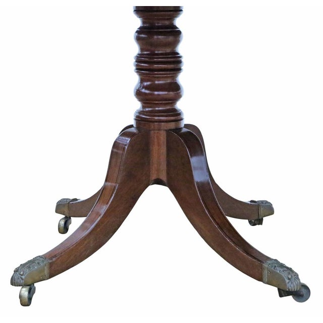 Brown Large Antique Georgian Twin Pedestal Extending Dining Table in Mahogany, 19th Century For Sale - Image 8 of 11