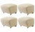 Set of 4 beige natural oak sahco zero the tired man footstool by Lassen. Dimensions: W 55 x D 53 x H 36 cm Materials:...