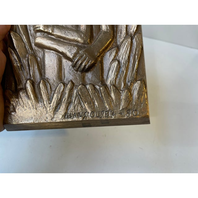 Bronze Wall Plaques by Anders Nyborg, 1970s, Set of 4 For Sale - Image 12 of 14