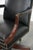 English Style Black Cowhide and Wooden Chesterfield Swivel Office Chair For Sale - Image 10 of 18