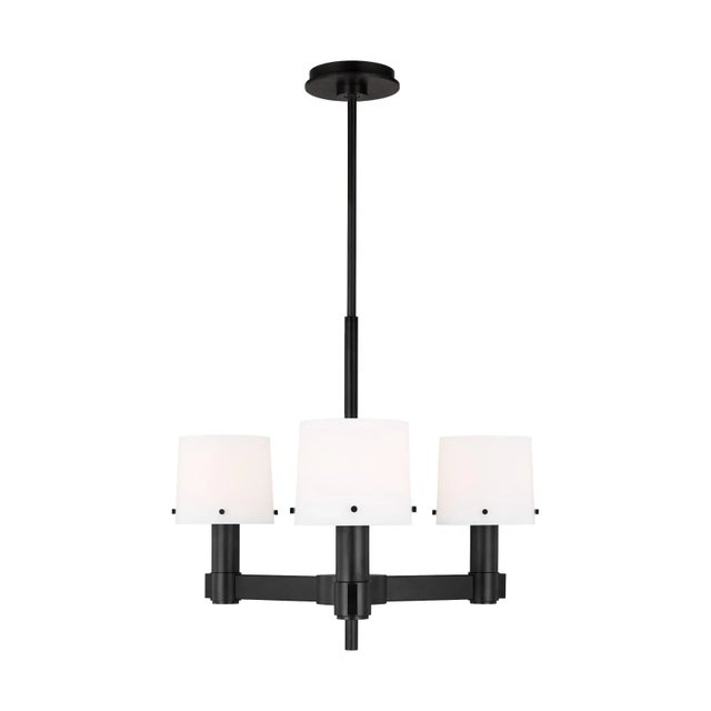 Traditional Thomas O'Brien by Visual Comfort Studio Palma Small Chandelier, Aged Iron For Sale - Image 3 of 3