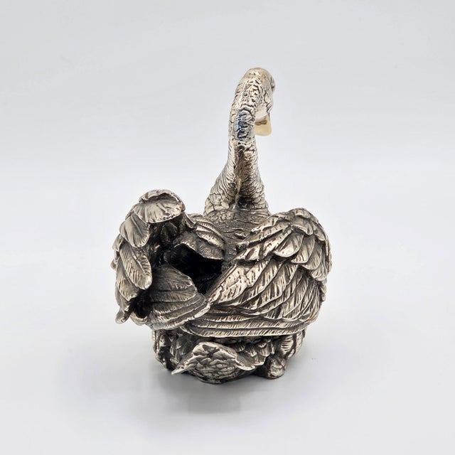 Metal Vintage D’Argenta Silver-Plated Swan Sculpture, Mexico For Sale - Image 7 of 11
