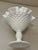 Glass Vintage Fenton Hobnail Footed Milk Glass Compote/Candy Dish Signed Pedestal Ruffled Edge 5” Height For Sale - Image 7 of 10