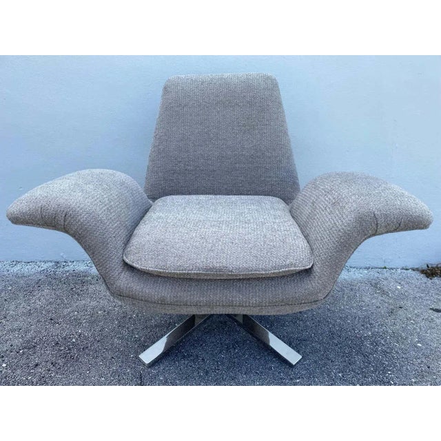1970s Nicos Zographos Attributed Swivel Winged Armchair For Sale - Image 5 of 11