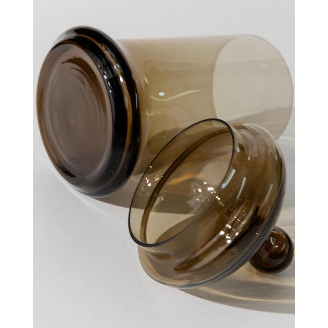 Mid-Century Amber Glass Lidded Box, Italy, 1970s For Sale - Image 5 of 11