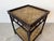 Black Vintage Palecek Faux Bamboo Carved and Rattan Two-Tier Side Table For Sale - Image 8 of 11