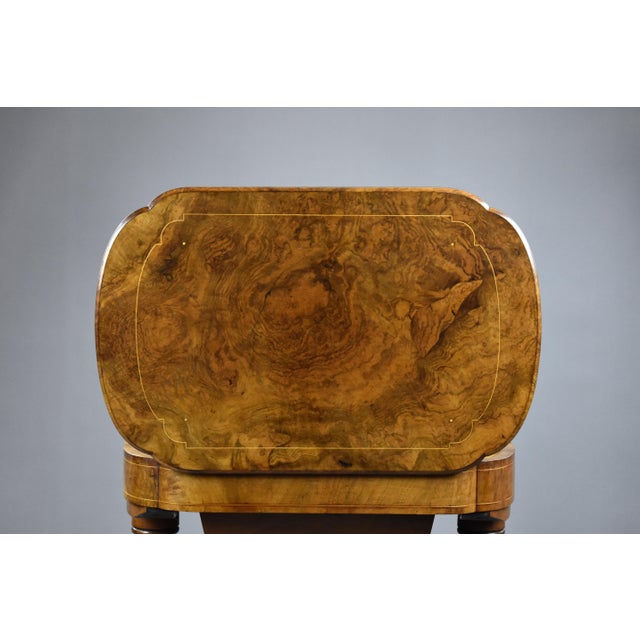 Antique Victorian Needlework Table in Burr Walnut, 1860 For Sale - Image 9 of 16