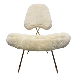 Jonathan Adler Maxime Shearling Slipper Lounge Chair For Sale